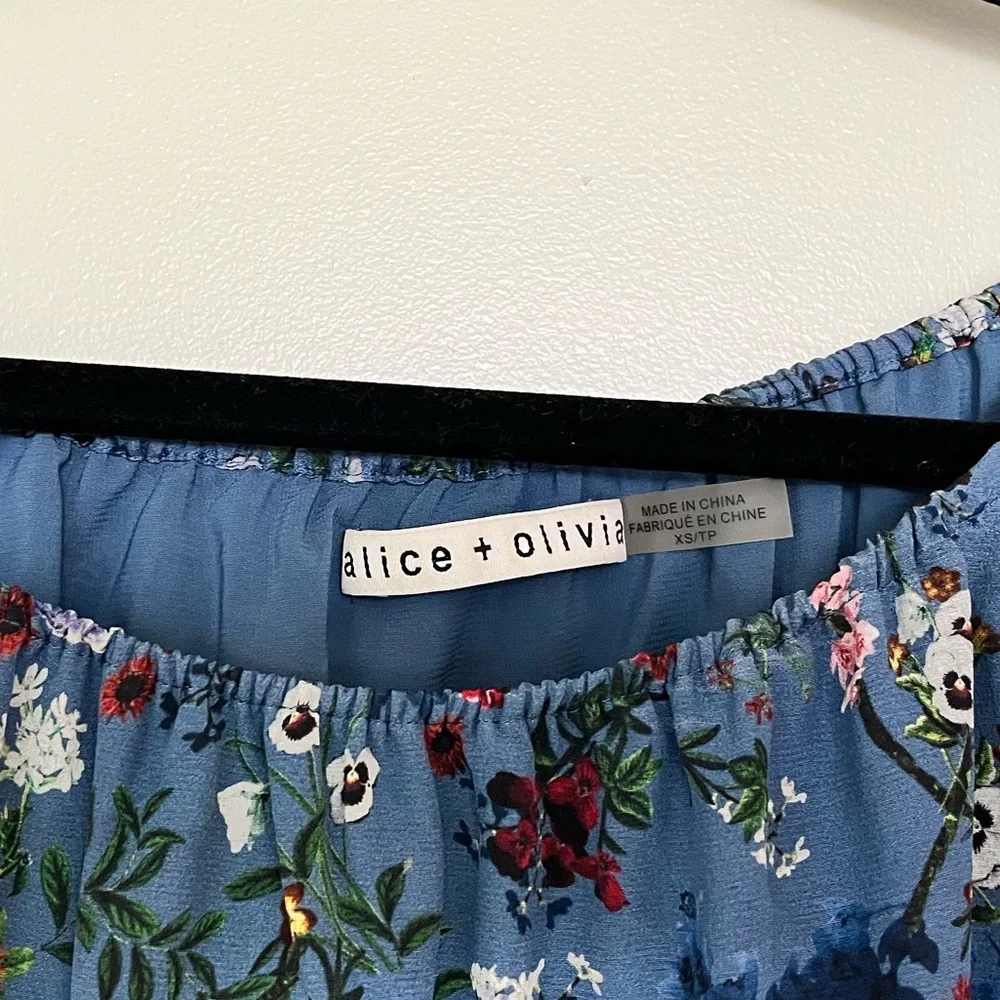 Alice + Olivia off the shoulder flora peasant top - Picture 3 of 4